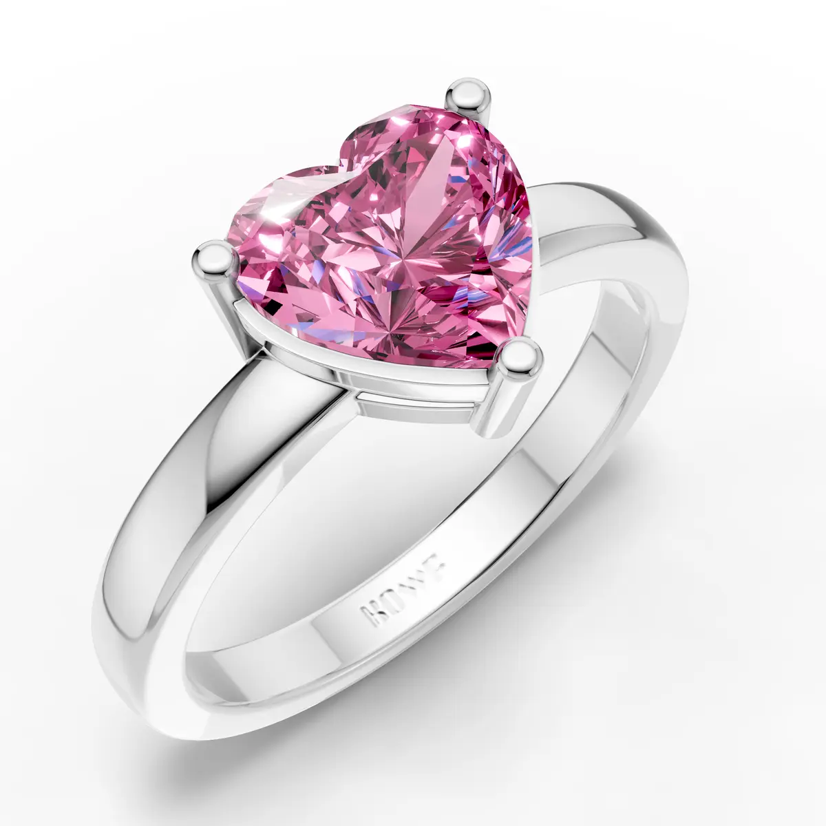 Blush Heart Solitaire Ring